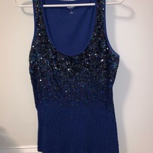Express tank - dark blue sequin